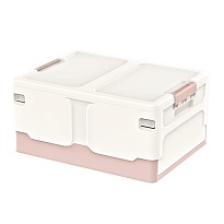 Ящик пластиковый складной белый, дно розовое, 480х360х240 мм в Оренбурге Ящик пластиковый складной белый, дно розовое, 480х360х240 мм в Оренбурге