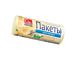 Мешки для мусора 30 л, ароматизированные, Ваниль, бежевые, в рулоне 20 шт., ПНД, 9 мкм, 560х530 мм, GRIFON Aroma, 101-020 V в Оренбурге