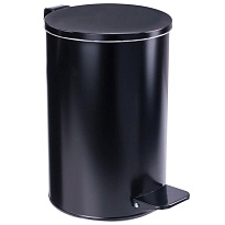 Ведро для мусора с педалью, усиленное, Титан, 10 л, черное, оцинкованная сталь в Оренбурге