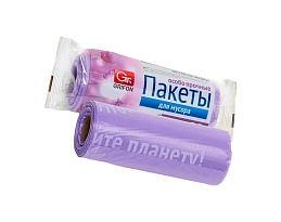 Мешки для мусора 35 л, ароматизированные, сиреневые, в рулоне 20 шт., ПНД, 12 мкм, 560х530 мм, GRIFON Полевые Цветы, 100-034 в Оренбурге