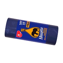 Мешки для мусора 160 л, синие, рулон 10 шт., ПВД, 35 мкм, 1100х900 мм, Уфа Пак, МВ1755 (МВ 160-10ср) в Оренбурге