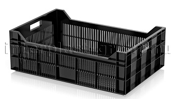 Ящик для овощей, фруктов и ягод перфорированный черный в Оренбурге Ящик для овощей, фруктов и ягод перфорированный черный в Оренбурге
