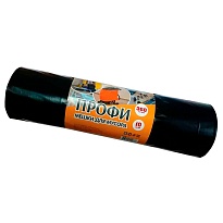 Мешки для мусора 360 л, черные, в рулоне 10 шт., ПВД 65 мкм, 1400х1100 мм, Концепция Быта Профи, 603736 в Оренбурге