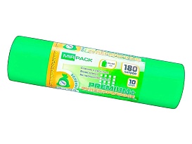 Мешки для мусора 180 л, ароматизированные, зеленые, в рулоне 10 шт., ПВД, 35 мкм, 1100х930 мм, PREMIUM+, 180105301 в Оренбурге