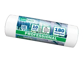 Мешки для мусора 180 л, прозрачные, в рулоне 10 шт., ПВД, 30 мкм, 1100х930 мм, PROFESSIONAL, 180104408 в Оренбурге