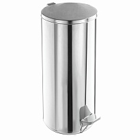 Урна для мусора с педалью, усиленное, Титан, 50 л, кольцо под мешок, нержавеющая сталь, хром в Оренбурге