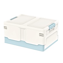 Ящик пластиковый складной белый, дно голубое, 480х360х240 мм в Оренбурге Ящик пластиковый складной белый, дно голубое, 480х360х240 мм в Оренбурге