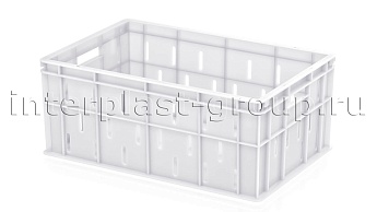 Ящик для молока, мяса, овощей и фруктов малая перфорация дно сплошное белый в Оренбурге