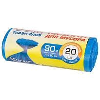 Мешки для мусора 90 л, синие, в рулоне 20 шт., ПНД, 14 мкм, 900х700 мм, LAIMA ULTRA, 607693 в Оренбурге