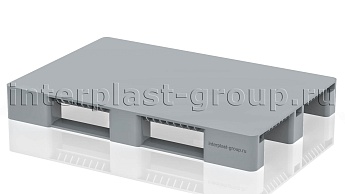 Поддон пластиковый сплошной (усилен 2 трубами) без бортиков серый в Оренбурге