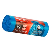Мешки для мусора 160 л, синие, в рулоне 10 шт., ПВД, 21 мкм, 1200х870 мм, PACLAN Big&Strong, 604075 в Оренбурге