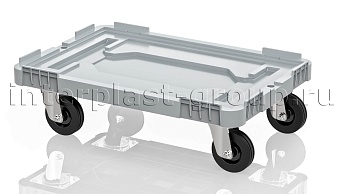 Тележка пластиковая сплошная без тормозов серая в Оренбурге Тележка пластиковая сплошная без тормозов серая в Оренбурге