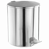 Ведро для мусора с педалью, усиленное, ТИТАН, 7 л, кольцо под мешок, нержавеющая сталь, хром в Оренбурге