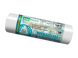 Мешки для мусора 180 л, ароматизированные, белые, в рулоне 10 шт., ПВД, 35 мкм, 1100х930 мм, PREMIUM+, 180105302 в Оренбурге