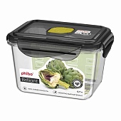 Контейнер для продуктов герметичный с клапаном Brilliant прямоугольный 0,7 л (черный)