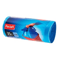 Мешки для мусора 35 л, с ушками, синие, в рулоне 30 шт., ПНД, 10,5 мкм, 640х500 мм, PACLAN Multitop, 600819 в Оренбурге