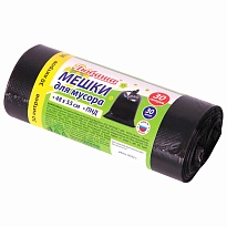 Мешки для мусора 30 л, черные, в рулоне 30 шт., ПНД, 7 мкм, 550х480 мм, Любаша, 608089 в Оренбурге