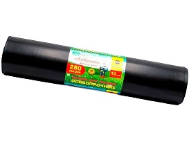 Мешки для мусора 280 л, ароматизированные, черные, в рулоне 10 шт., ПВД 110 мкм, 1400х930 мм, Добрыня, Dob28010black в Оренбурге