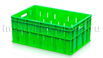 Ящик для молока, мяса, овощей и фруктов малая перфорация дно сплошное светло-зеленый в Оренбурге Ящик для молока, мяса, овощей и фруктов малая перфорация дно сплошное светло-зеленый в Оренбурге
