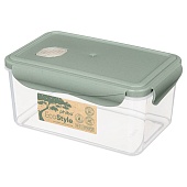 Контейнер для продуктов герметичный с клапаном Eco Style прямоугольный 1,6 л (зеленый)