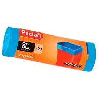 Мешки для мусора 80 л, синие, в рулоне 20 шт., ПНД, 12 мкм, 900х700 мм, PACLAN Classic, 606335 в Оренбурге