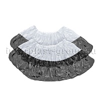 Бахилы бело-черные 1000 шт (500 пар), 48 мкм, двойная подошва, с одной резинкой, Эконом+ в Оренбурге