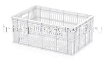 Ящик для молока, мяса, овощей и фруктов большая перфорация дно перфорированное белый в Оренбурге