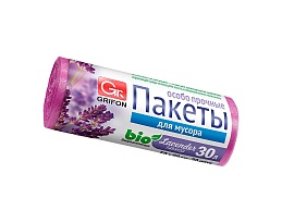Мешки для мусора 30 л, ароматизированные, Лаванда, сиреневые, в рулоне 20 шт., ПНД, 9 мкм, 560х530 мм, GRIFON Aroma, 101-020 La в Оренбурге