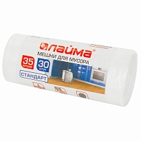 Мешки для мусора 35 л, белые, в рулоне 30 шт., ПНД, 6 мкм, 550х480 мм, LAIMA, 605538 в Оренбурге