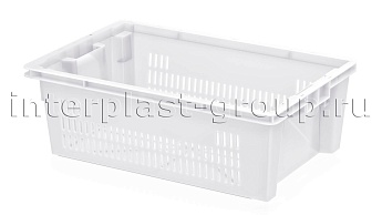 Ящик универсальный для овощей, фруктов и хлеба перфорированные стенки сплошное дно белый в Оренбурге